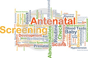 Antenatal screening background concept
