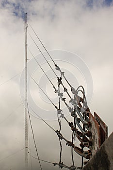 Antenna.Antenna holder and cloud scape.