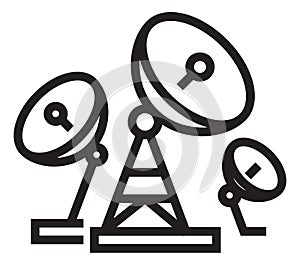 Antenna group icon. Satellite signal receiver station