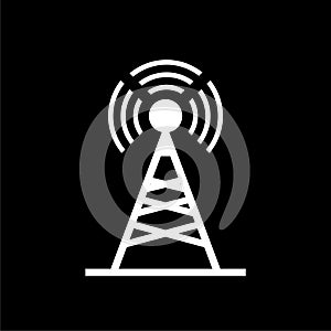 Antenna icon isolated on dark background