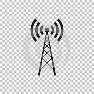 Antenna icon isolated on transparent background. Radio antenna wireless. Technology and network signal radio antenna