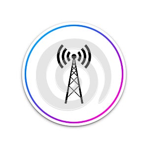 Antenna icon isolated on white background. Radio antenna wireless. Technology and network signal radio antenna. Circle