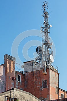 Antenna Mast at Building