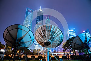Antenna in modern city