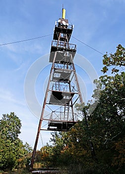 Antenna and observation tower on the Eged mountain, Hungary