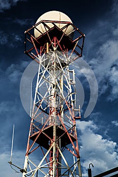 Antenna offshore communication via telephone photo