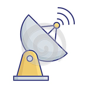 Antenna outline with color fill inside vector icon which can easily modify or edit