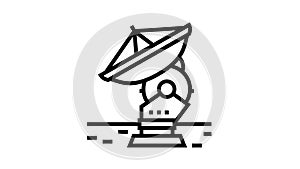 antenna radar planetarium line icon animation