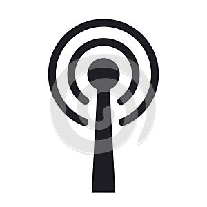 Antenna radial radio waves vector icon symbol