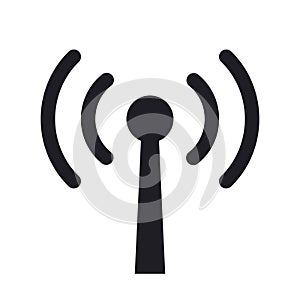 Antenna radio waves vector icon symbol