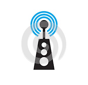 Antenna related icon on background for graphic and web design. Simple illustration. Internet concept symbol for website