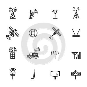 Antenna and satellite icons