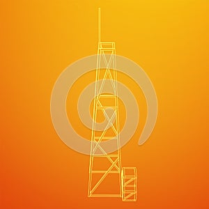 Antenna. Telecommunications transmitter radio tower. Communications concept