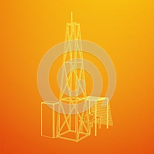 Antenna. Telecommunications transmitter radio tower. Communications concept