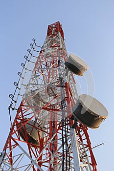 Antenna for Telephone communications in bright sky day time.