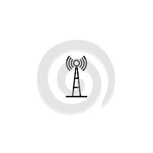 Antenna tower icon. Wireless radio signal symbol