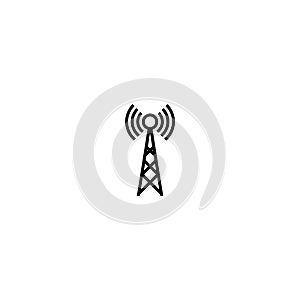 Antenna tower icon. Wireless radio signal symbol