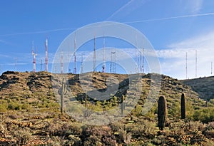 Antenna towers in desert
