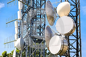 Antenna towers pylon closeup