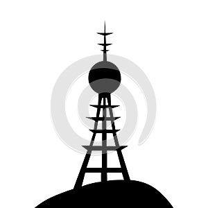Antenna vector black icon on white background