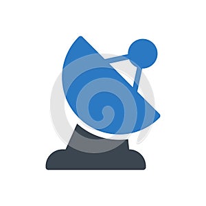 Antenna vector glyph colour icon