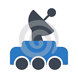 Antenna glyph colour vector icon