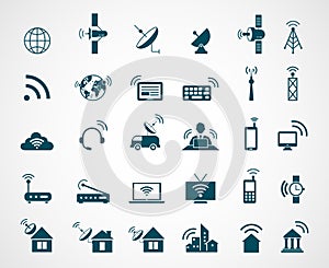 Antenna and wireless technology icons