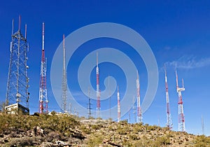 Antennae on hillside