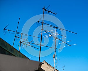 Antennas of satellite and analog television