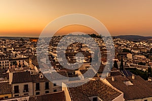 Antequera, Spain basks in the glow of the setting sun