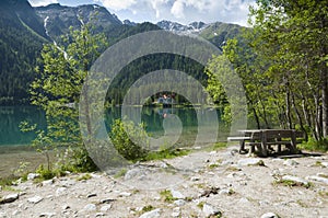 Anterselva lake at late spring.