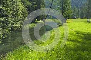 Anterselva lake at late spring.