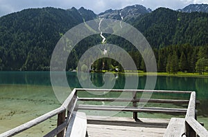 Anterselva lake at late spring.