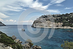 Anthony Quinn Bay on the island of Rhodes