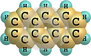 Anthracene molecular structure on white background