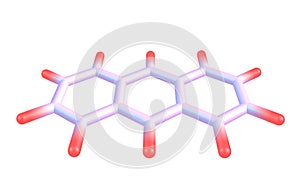 Anthracene molecular structure on white background