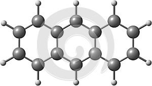 Anthracene molecular structure on white background