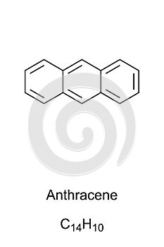 Anthracene skeletal formula and molecular structure