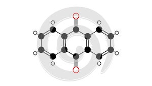 anthraquinone molecule, structural chemical formula, ball-and-stick model, isolated image anthraquinone photo