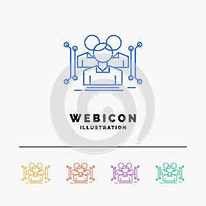 Anthropometry, body, data, human, public 5 Color Line Web Icon Template isolated on white. Vector illustration