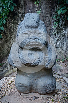 Anthropomorphic sculpture in stone, La Venta Museum Park photo