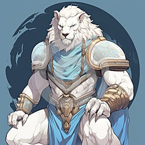 Anthropomorphic White Lion God - Dnd 5e Artwork