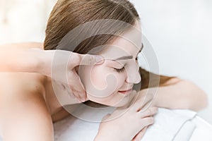 Anti Ageing Face Massage. Beautiful skin head rub