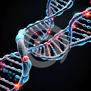 Anti aging genome editing concepts with dna molecule structure. Medical technology or biotechnology.futuristic research