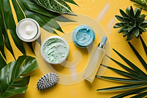 Anti aging hyperpigmentation creamhair analysis spray. Skincare pineapple lotionmug mockup Foam. manufacture cleanser
