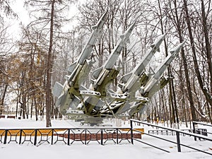 Anti-aircraft missiles bombarded day with snow in the park