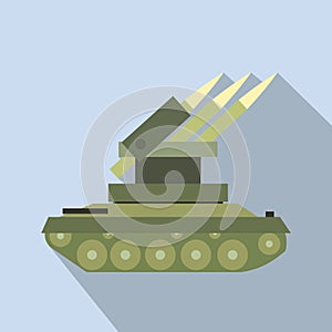 Anti-aircraft warfare flat icon photo