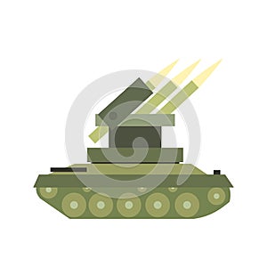 Anti-aircraft warfare flat icon photo