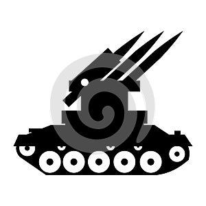 Anti-aircraft warfare simple icon photo