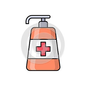 anti bacteria vector colour line icon